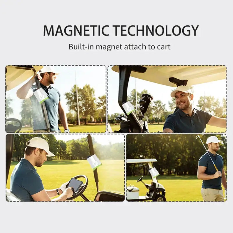 golf laser rangefinder with slope distance featuring magnetic technology and built-in magnet for easy attachment to cart