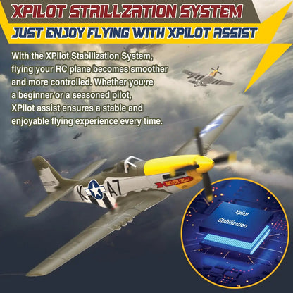 RC Airplane P51D Mustang RTF RC Plane 5CH 3D/6G Fixed-wingRC Airplane P51D Mustang RTF Experience authentic aerobatic flight with this 5-channel RC plane featuring dual flight modes—3D for aggressive maneuvers and 6G for stable, beginner-friendly control.