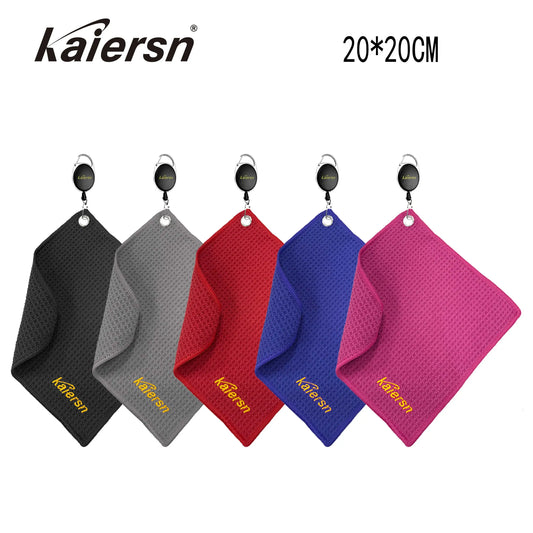 Kaiersn Park golf Towel in various colors, measuring 20*20cm, ideal for golf cleaning and maintenance.