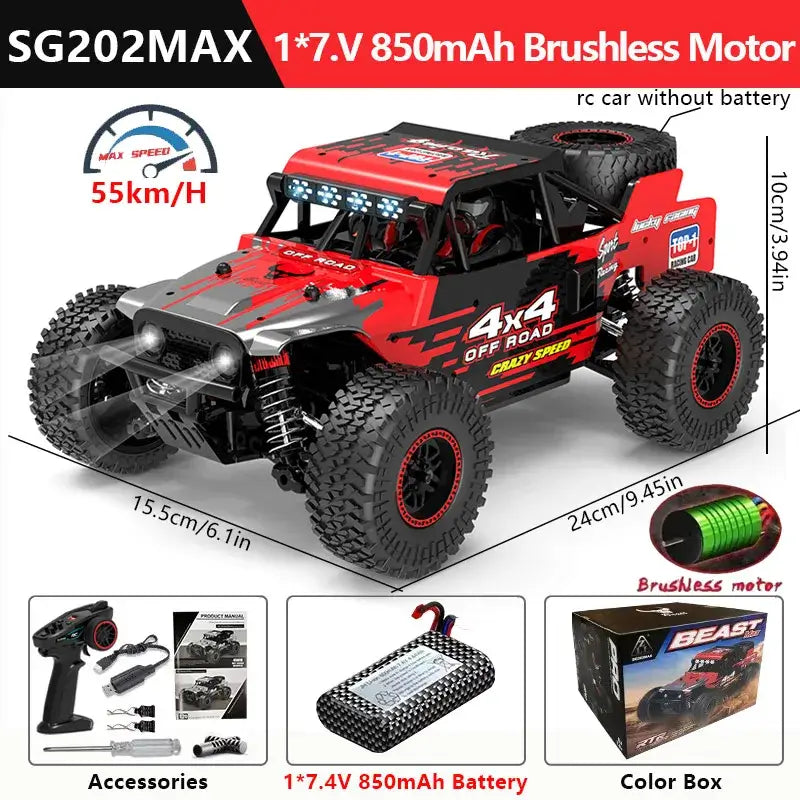 1:20 4WD RC Car 55KM/H With LED Professional Off-Road Racing Sportsman Specialty Products
