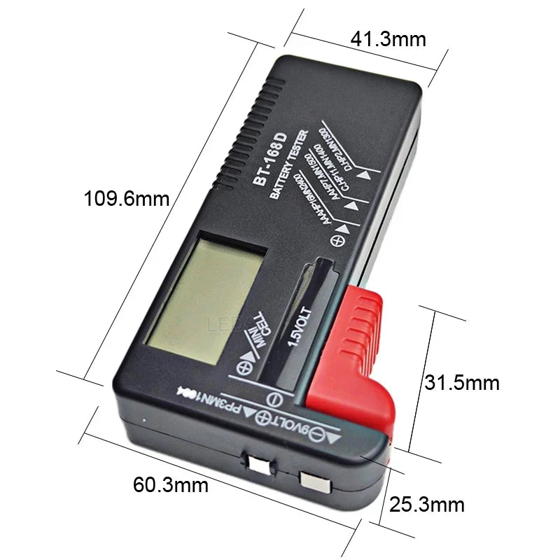 1Pcs BT-168 BT-168D Digital Battery Tester LCD Display AA/AAA/C/D/9V/1.5V Button Cell Battery