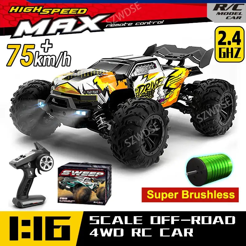 WLtoys 16101 Pro 1:16 75KM/H 4WD RC Car With LED Light Sportsman Specialty Products