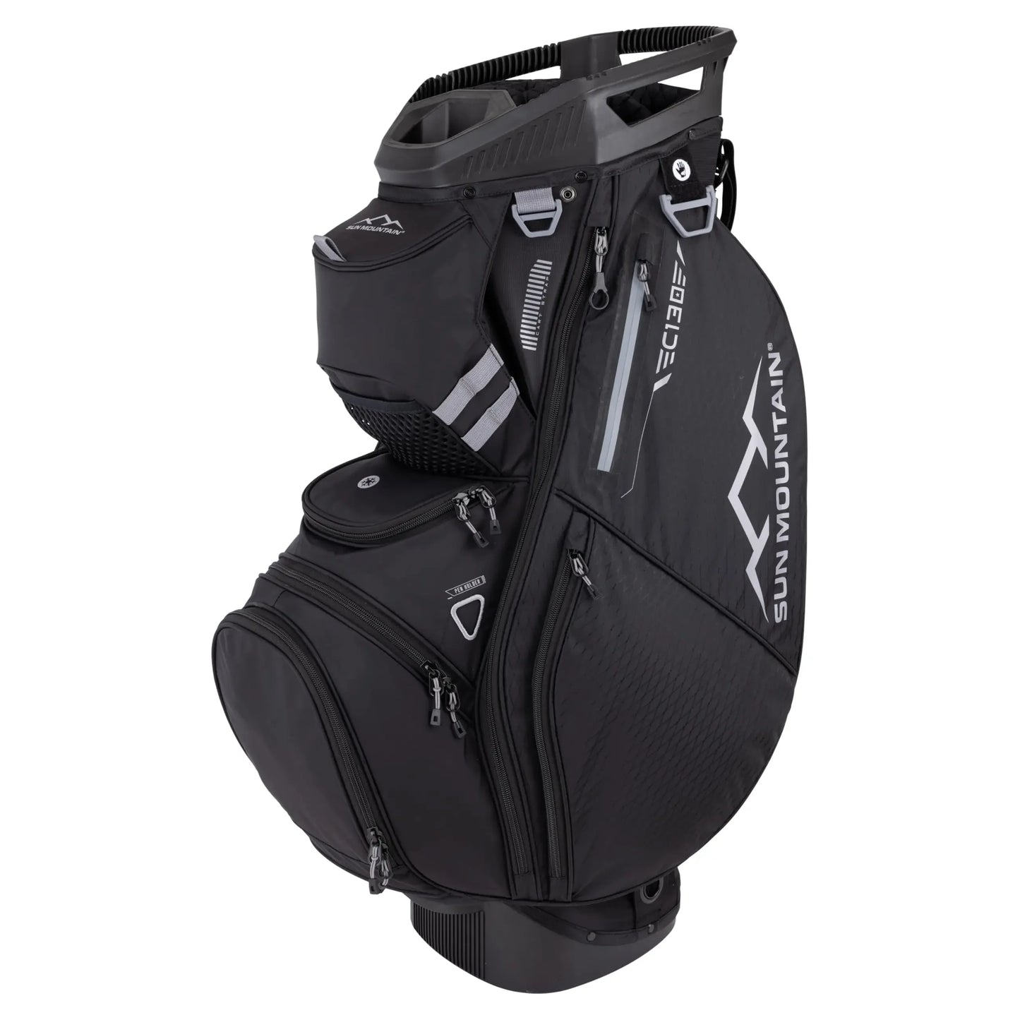 Men's C130 Lightweight Cart Golf Bag Sun Mountain in sleek black design with multiple pockets for golf accessories