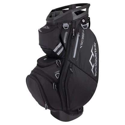 Men's C130 Lightweight Cart Golf Bag Sun Mountain in sleek black design with multiple pockets for golf accessories