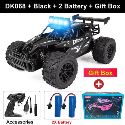 116 RC Car Remote Control in gift box with accessories and two batteries for enhanced racing experience.