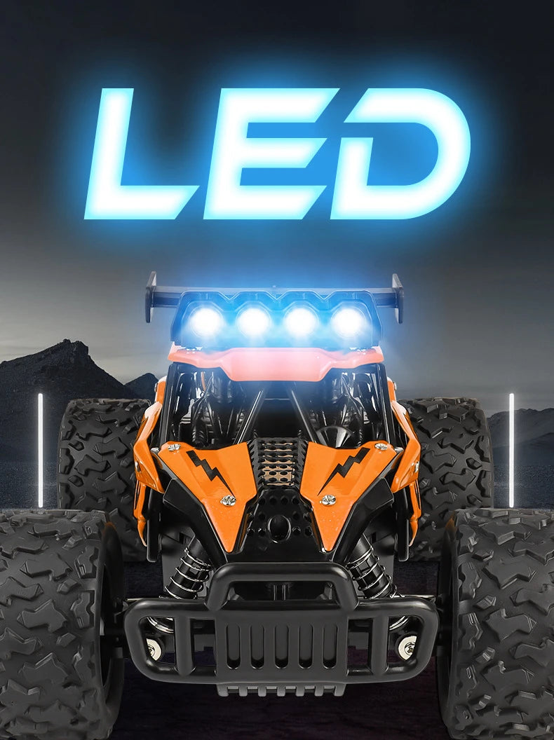 116 RC Car Remote Control with LED lights showcasing robust design and performance for off-road adventures.