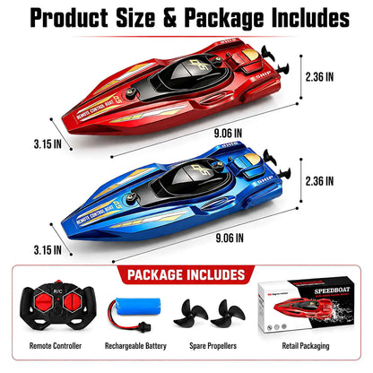 2Pcs RC Speed Boat Set Remote Control Racing Boat Dual Motor