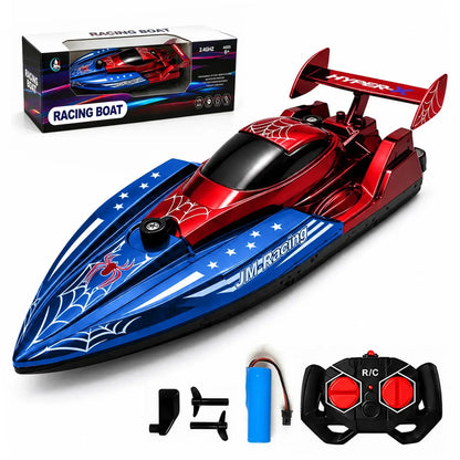 RC Boat for Kids 2.4GHz Remote Control Racing Boat Rechargeable