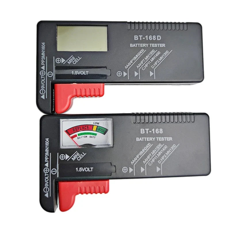1Pcs BT-168 BT-168D Digital Battery Tester LCD Display AA/AAA/C/D/9V/1.5V Button Cell Battery