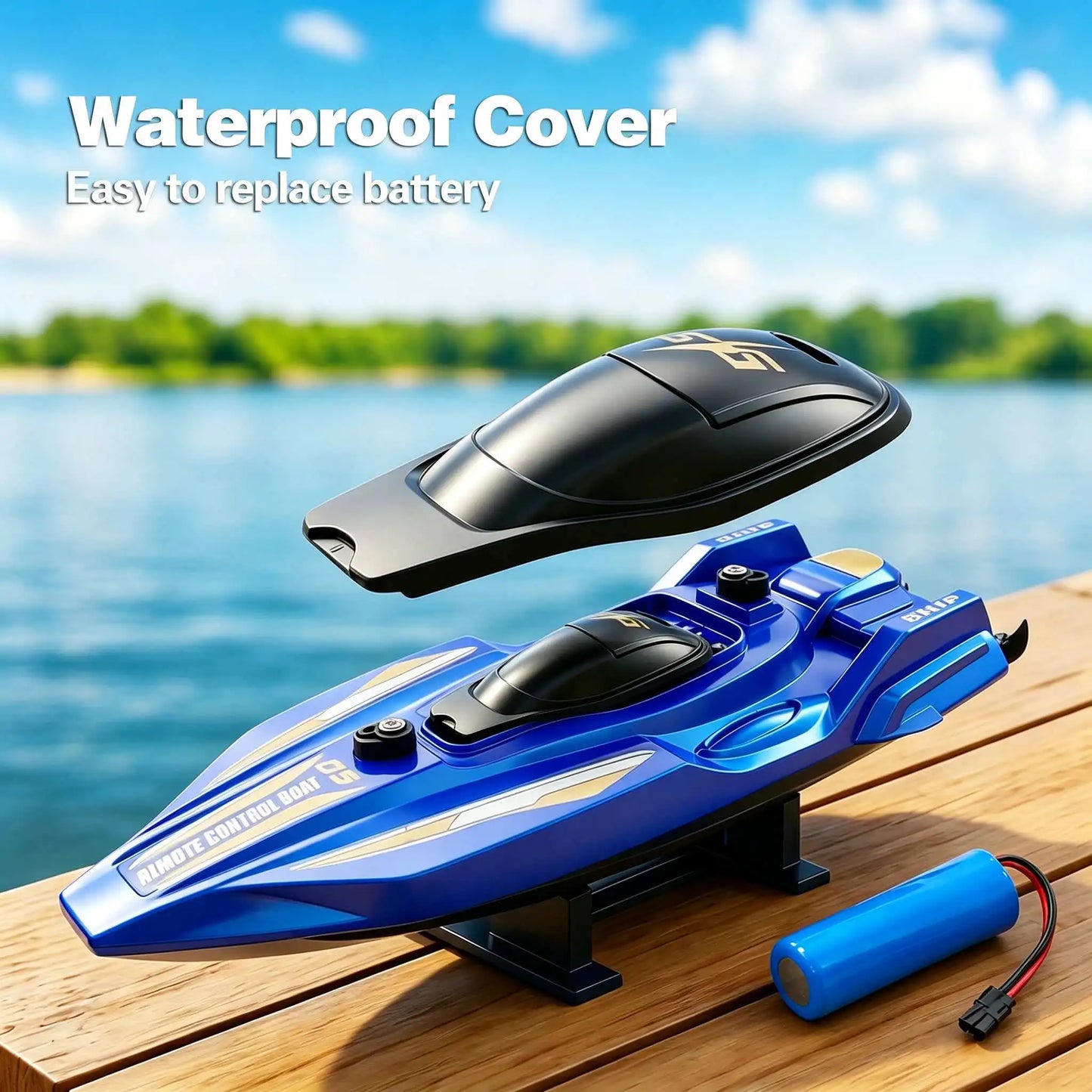 New2.4G Mini RC Racing Boat, Dual Motor
