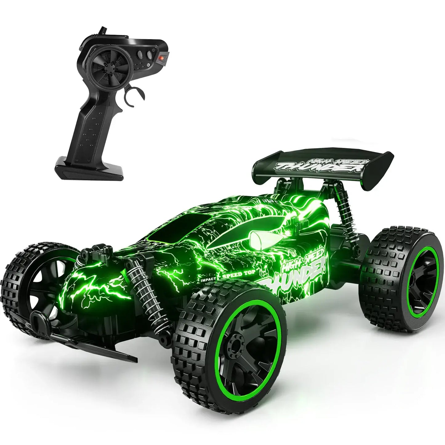 high-speed remote control car with controller, designed for fun at 20 KM/H, perfect for adults and kids.