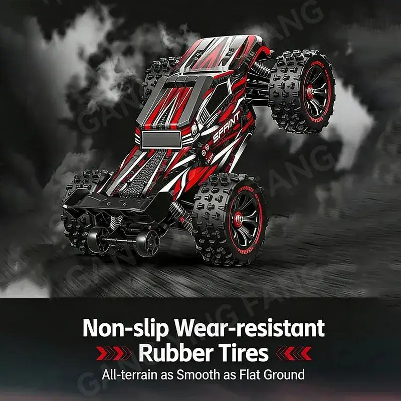 RC Car 80 Kilometers or 50 Kilometers Per Hour with Non-slip Wear-resistant Rubber Tires for all-terrain use.