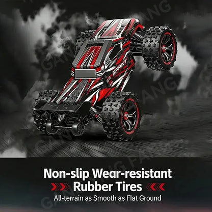 RC Car 80 Kilometers or 50 Kilometers Per Hour with Non-slip Wear-resistant Rubber Tires for all-terrain use.