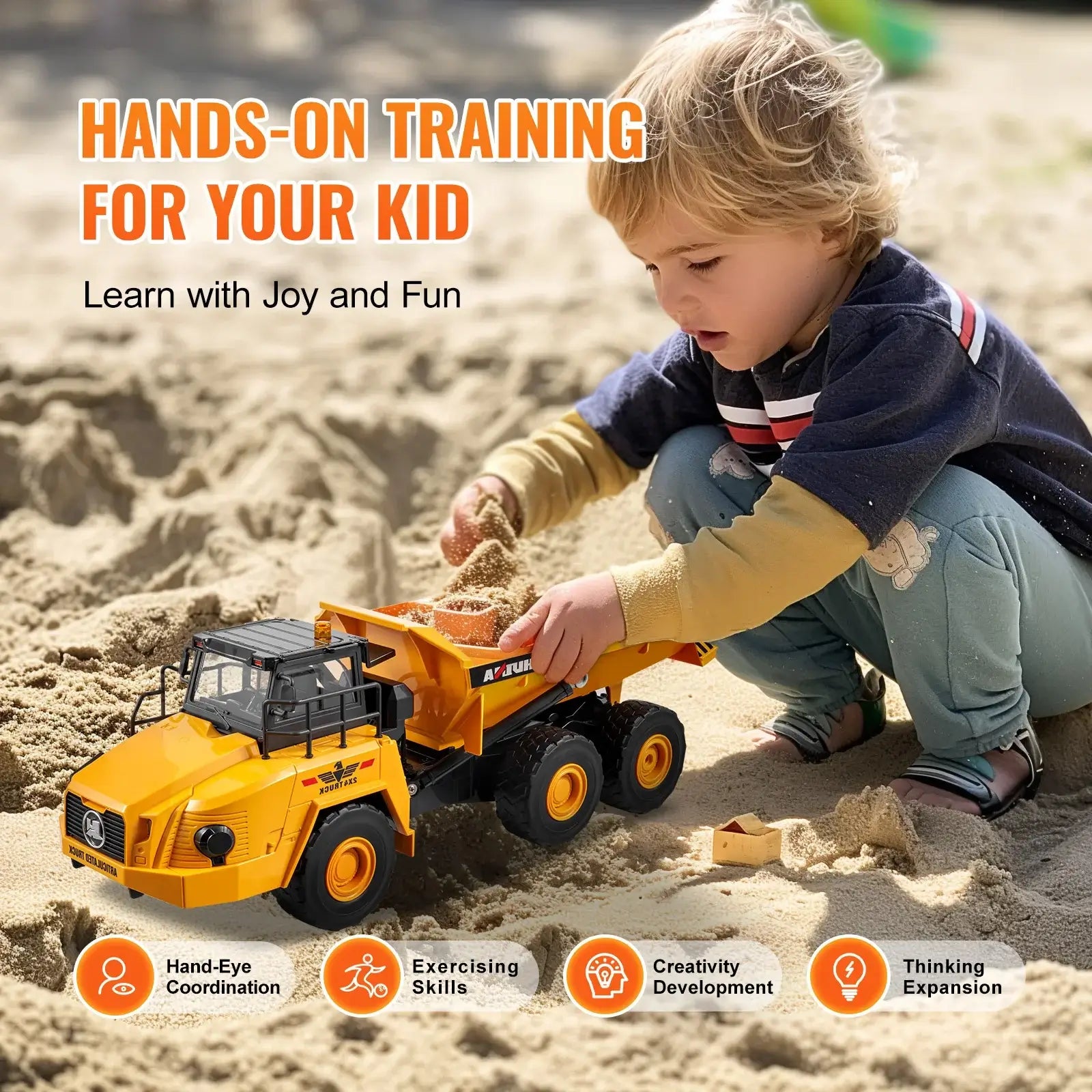 VEVOR RC Dump Truck Remote Control Car Children Toys Sportsman Specialty Products