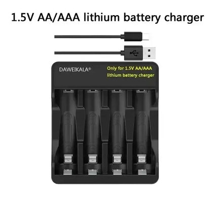 1.5V AA Lithium Battery with charger and rechargeable AA 1.5V 16800mWh Lithium batteries from DAWEIKALA
