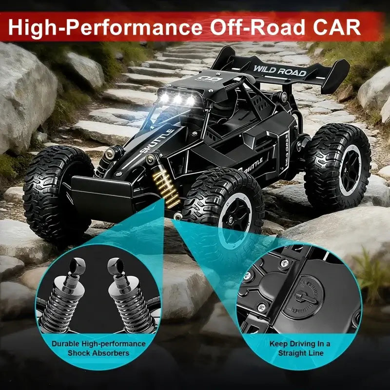 116 RC Car Remote Control Car on off-road terrain, showcasing high-performance features and durability.