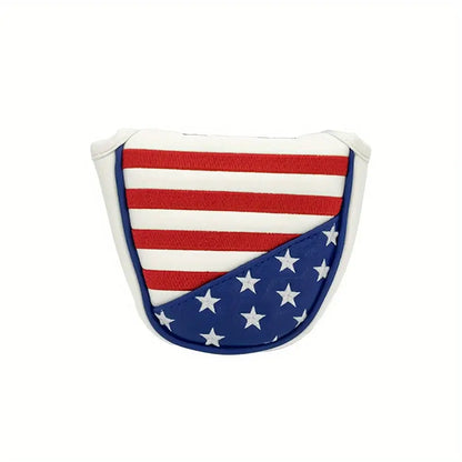 Patriotic Golf Club Head Cover Set - Protect Your Clubs in red and blue American flag design.