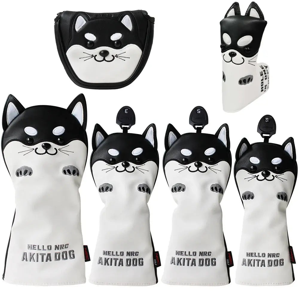 Golf Wood Head Cover for Driver Fairway Hybrid Cute Akita Golf Putter Cover Sportsman Specialty Products