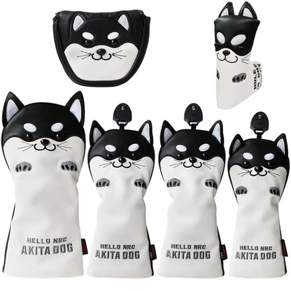 Golf Wood Head Cover for Driver Fairway Hybrid Cute Akita Golf Putter Cover Sportsman Specialty Products