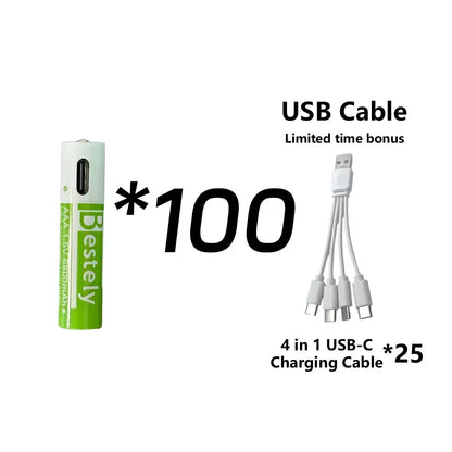 Rscrola AAA Rechargeable Battery 6800mAh with USB charging and 2000+ cycles for home energy use.