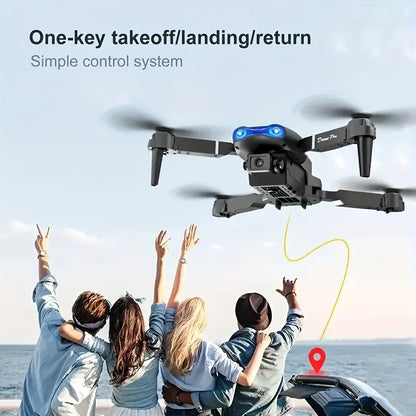 Drone With Dual Camera 2025 flying above friends enjoying a day at the beach with simple control system.