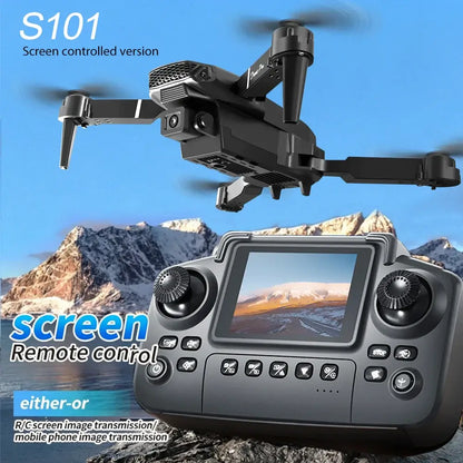 foldable RC drone with dual camera in flight with screen remote control for seamless image transmission