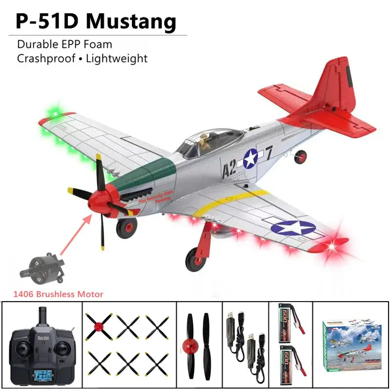  RC Plane P51D Mustang RTF5CH 3D/6G Fixed-Wing Airplane -