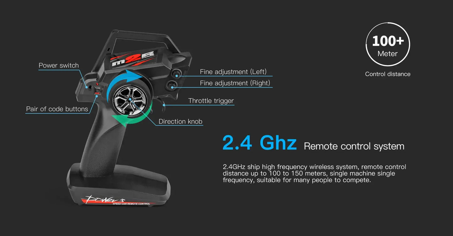 WLtoys 2.4G WL912-A RC Boat remote control transmitter with throttle trigger and fine adjustment features