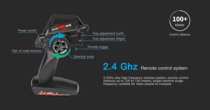 WLtoys 2.4G WL912-A RC Boat remote control transmitter with throttle trigger and fine adjustment features
