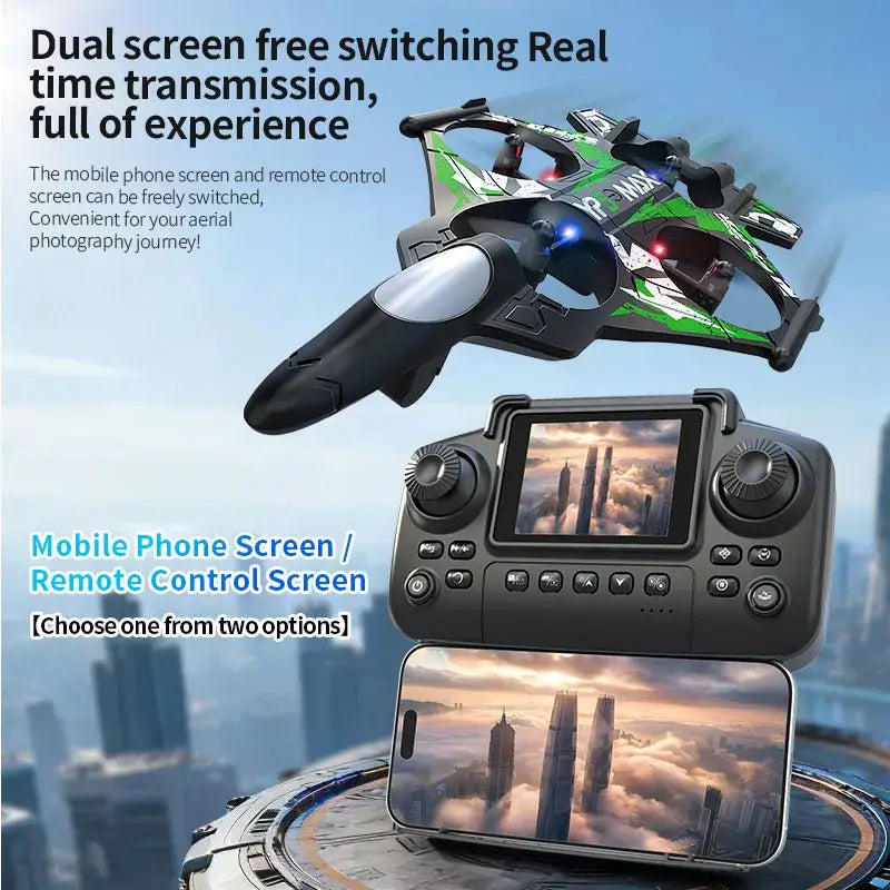 Foam plane 2.4G wifi RC fighter jet stunt rolling LED color light