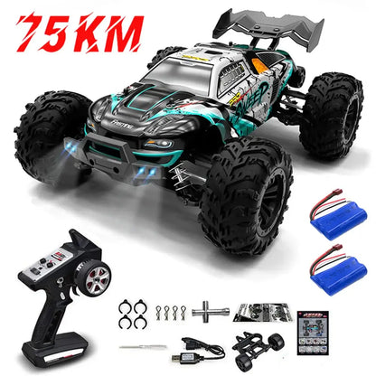 75KMH or 50KMH 4WD RC Car with LED Remote Control Cars# 1:16 75KM/H or 50KM/H 4WD RC Car with LED Remote Control Cars Experience high-performance off-road racing with this dual-speed 4WD RC car, engineered for both competitive enthusiasts and casual drive