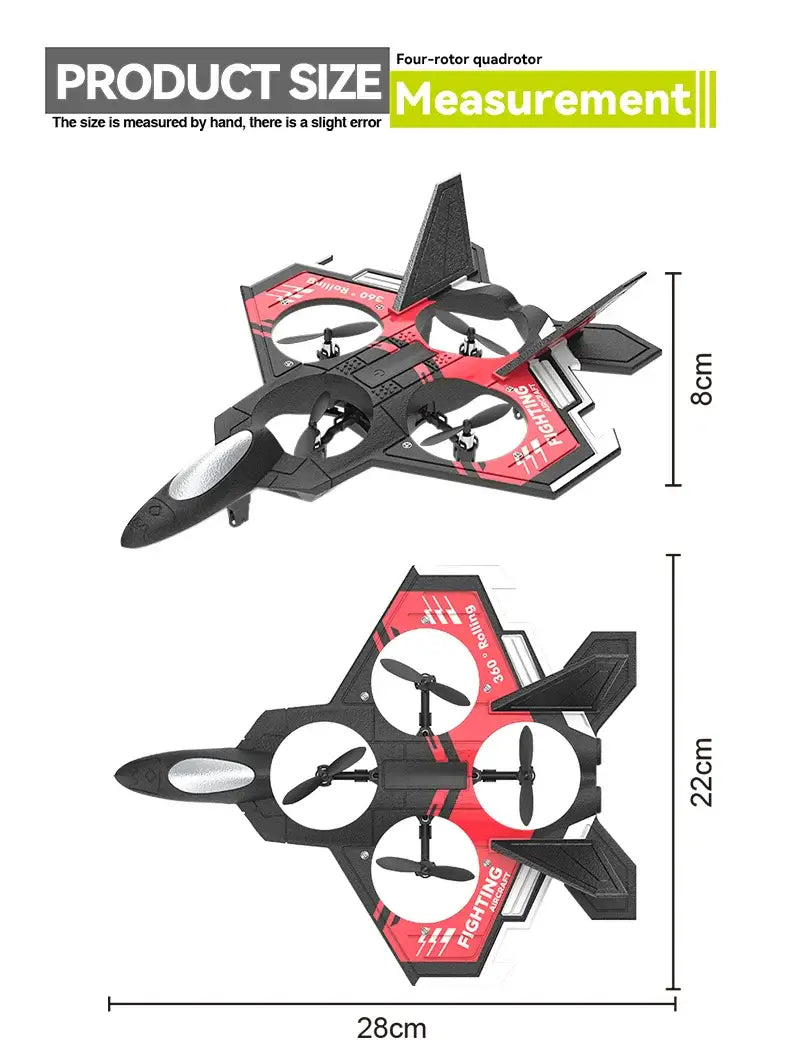 S98 RC Aircraft Fighter LED Light 2.4G 4CH 4 Axis Automatic Balance Sportsman Specialty Products