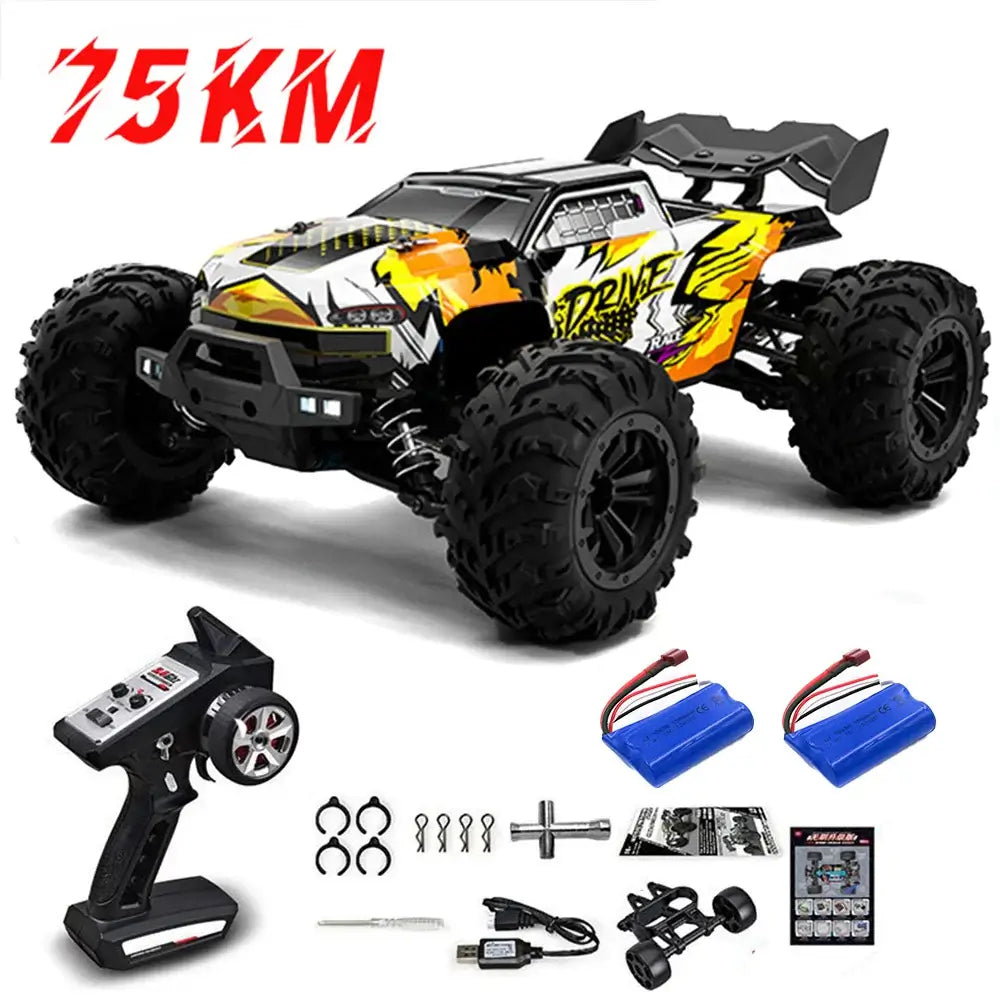 75KMH or 50KMH 4WD RC Car with LED Remote Control Cars# 1:16 75KM/H or 50KM/H 4WD RC Car with LED Remote Control Cars Experience high-performance off-road racing with this dual-speed 4WD RC car, engineered for both competitive enthusiasts and casual drive