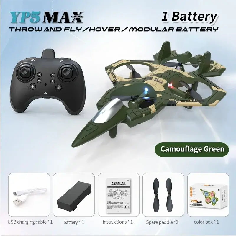 Foam plane 2.4G wifi RC fighter jet stunt rolling LED color light