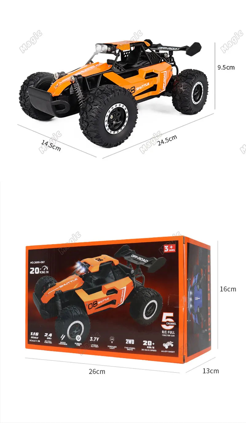 RC Car 2.4Gh Model With LED Lights 2WD High Speed