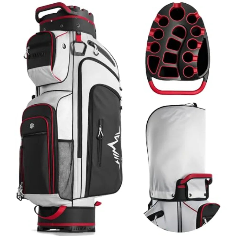 Golf Cart Bag with 14-Way Full-Length Dividers showcasing its organization features and stylish design.