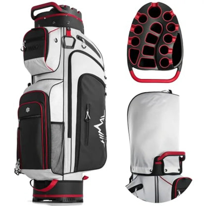 Golf Cart Bag with 14-Way Full-Length Dividers showcasing its organization features and stylish design.