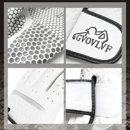 Golf glove Genuine Sheepskin Leather for Men - White# Golf Glove – Genuine Sheepskin Leather for Men Engineered for serious golfers, this premium men's golf glove features genuine sheepskin leather construction that delivers superior grip and tactile feed