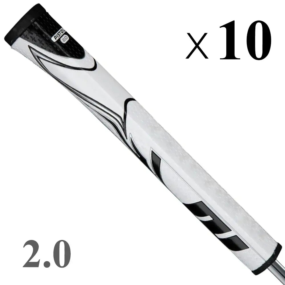Golf Putter Grip featuring a sleek design in white and black, showcasing the 2.0 size.