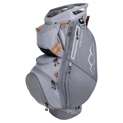 Men's C130 Lightweight Cart Golf Bag Sun Mountain in grey with multiple pockets for easy organization.