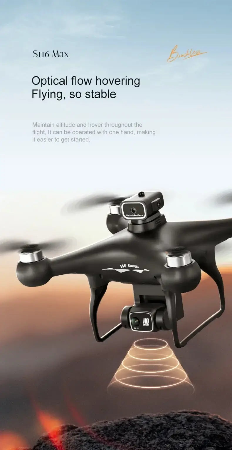 S116 MAX Drone Professional with 3 Batteries 8K Dual Camera Optical Sportsman Specialty Products