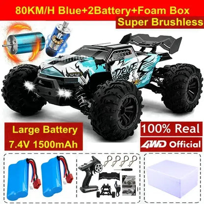 Super Brushless 80KM or 50KM/H 4WD RC Car With LED Sportsman Specialty Products