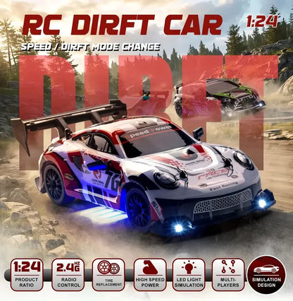 RC drift cars for kids featuring speed, drift mode change, and 1:24 scale for exciting racing fun.