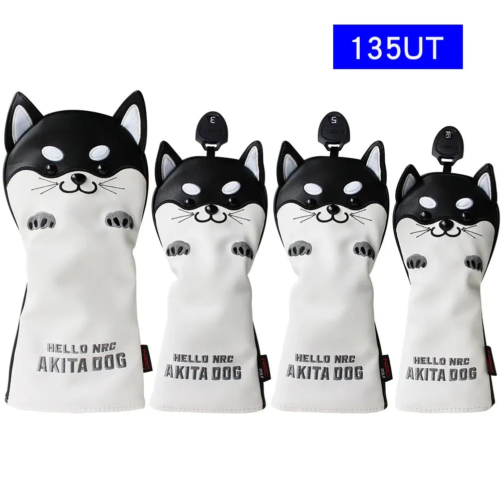 Golf Wood Head Cover for Driver Fairway Hybrid Cute Akita Golf Putter Cover Sportsman Specialty Products