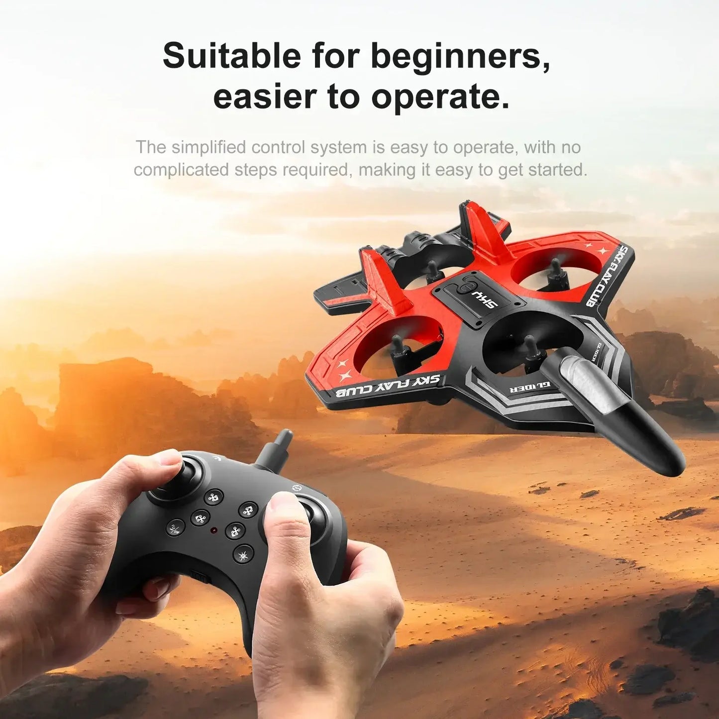 YP3 foam aircraft drone in operation with remote control, suitable for beginners and easy to fly.