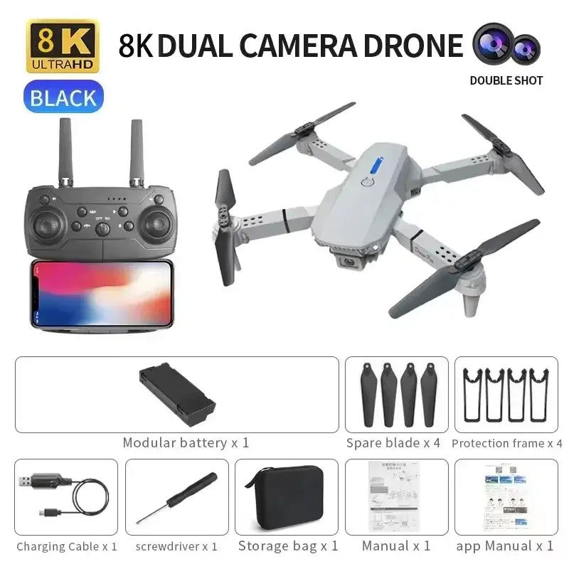 New Upgrade E88 Drone Remote Control with Screen Dual Camera