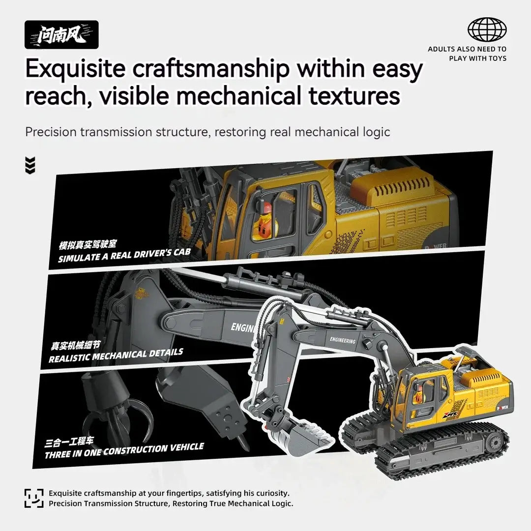 Child Series Simulated Remote Control 3-in-1 Excavator Sportsman Specialty Products