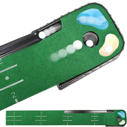 PGM Golf Indoor Putting Mat Putter Trainer Green Carpet Practice Set Ball Return Mats PM005 Sportsman Specialty Products