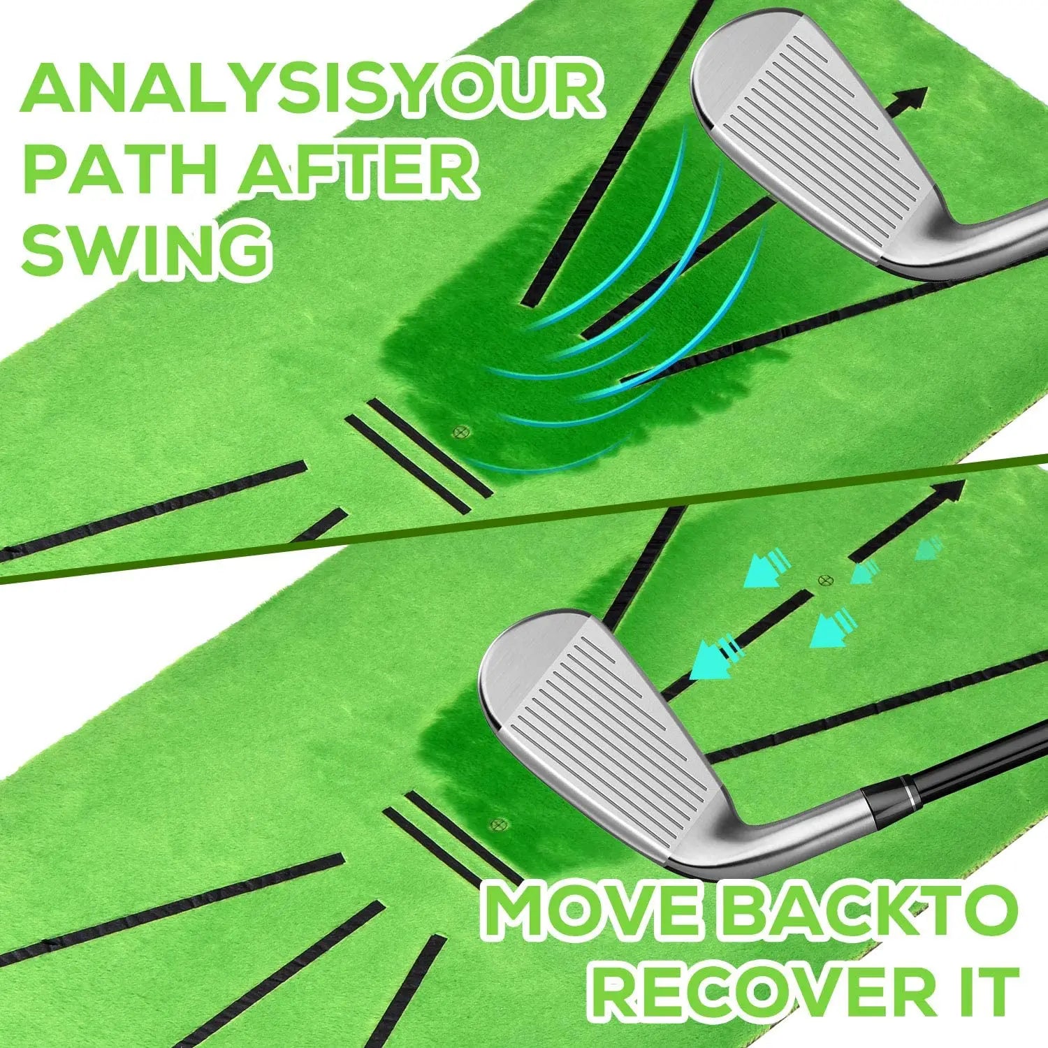 Golf Training Mat Swing Track Practice Marking Pad Detection Batting Ball Trace Sportsman Specialty Products