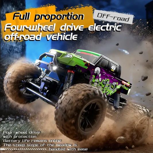 JJRC C8830 Full Proportion four-wheel drive off-road electric vehicle with large tires and colorful design